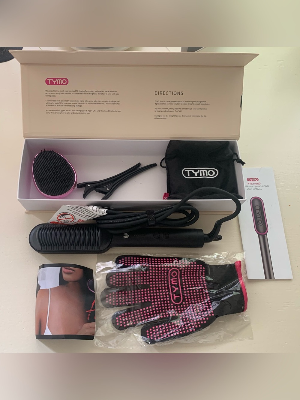 TYMO Ring Hair Straightener Comb Full Kit
NEW NEVER USED